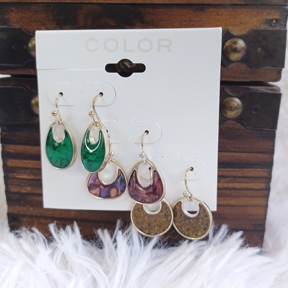 Color Brand 3 Dangle Earring Set - Picture 6 of 9